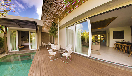 4 bedroom villa Seminyak you can rent in Bali with interconnecting design concept