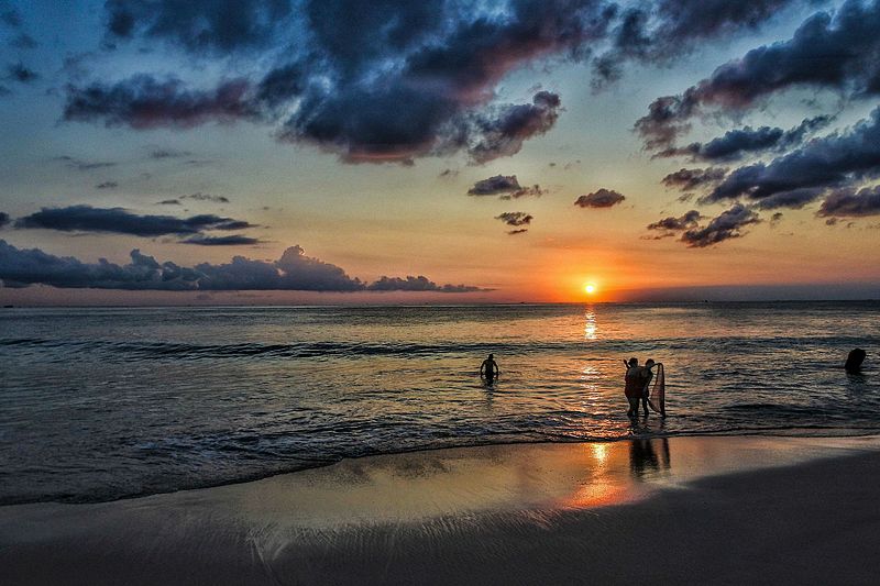 a sunset in Seminyak, Bali